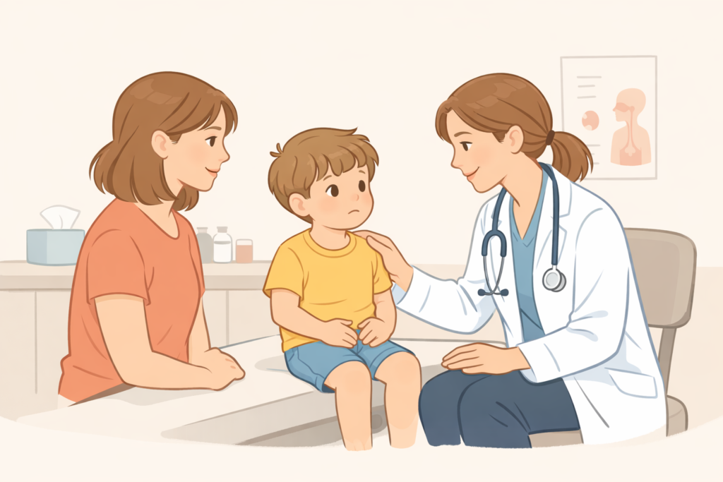 Child suffering from diarrhea and dehydration care in Lahore